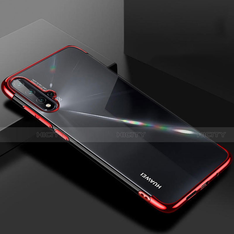 Silikon Schutzhülle Ultra Dünn Flexible Tasche Durchsichtig Transparent S01 für Huawei Nova 5 Pro Rot