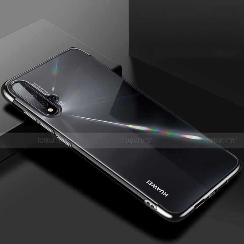 Silikon Schutzhülle Ultra Dünn Flexible Tasche Durchsichtig Transparent S01 für Huawei Nova 5 Pro Schwarz