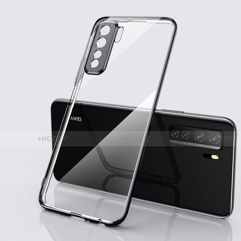 Silikon Schutzhülle Ultra Dünn Flexible Tasche Durchsichtig Transparent S01 für Huawei Nova 7 SE 5G Schwarz Plus