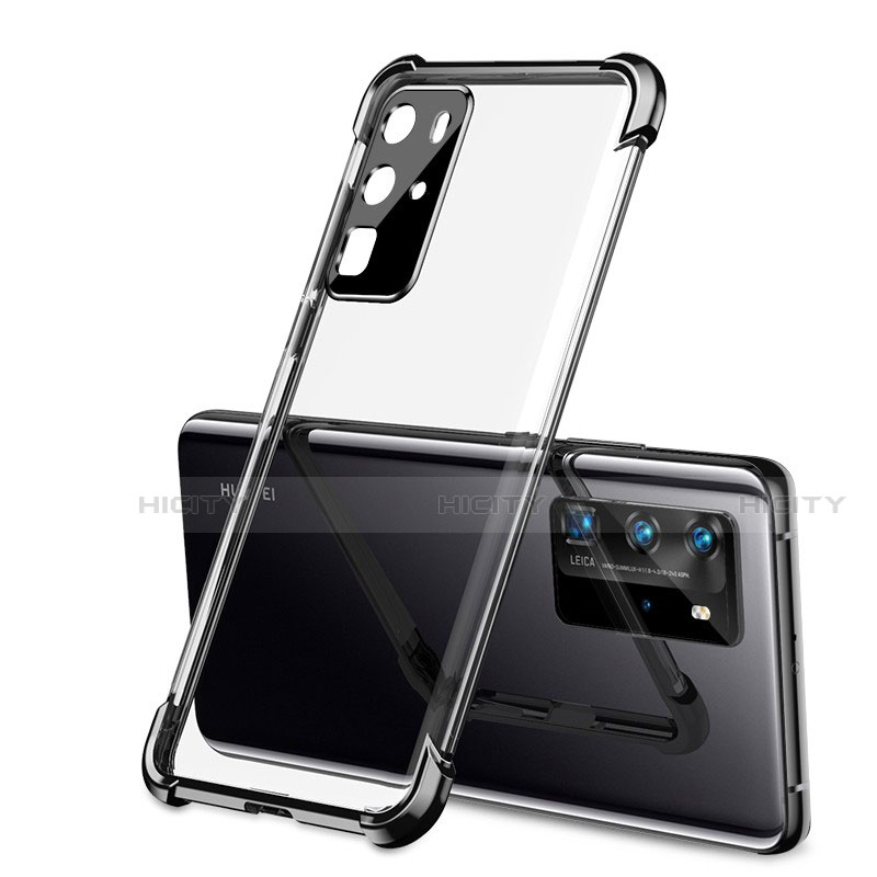 Silikon Schutzhülle Ultra Dünn Flexible Tasche Durchsichtig Transparent S01 für Huawei P40 Pro Schwarz