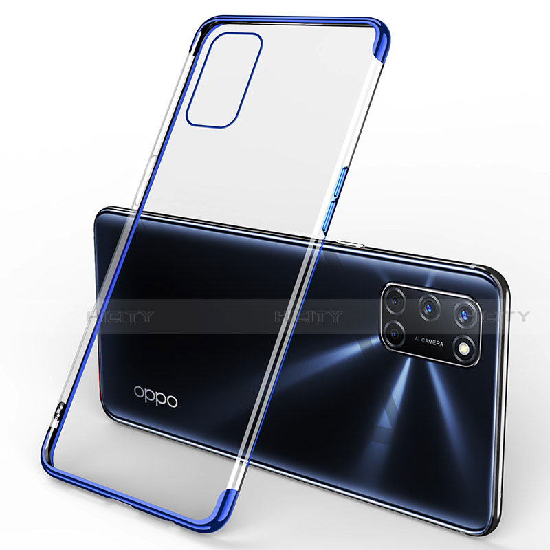 Silikon Schutzhülle Ultra Dünn Flexible Tasche Durchsichtig Transparent S01 für Oppo A52 Blau