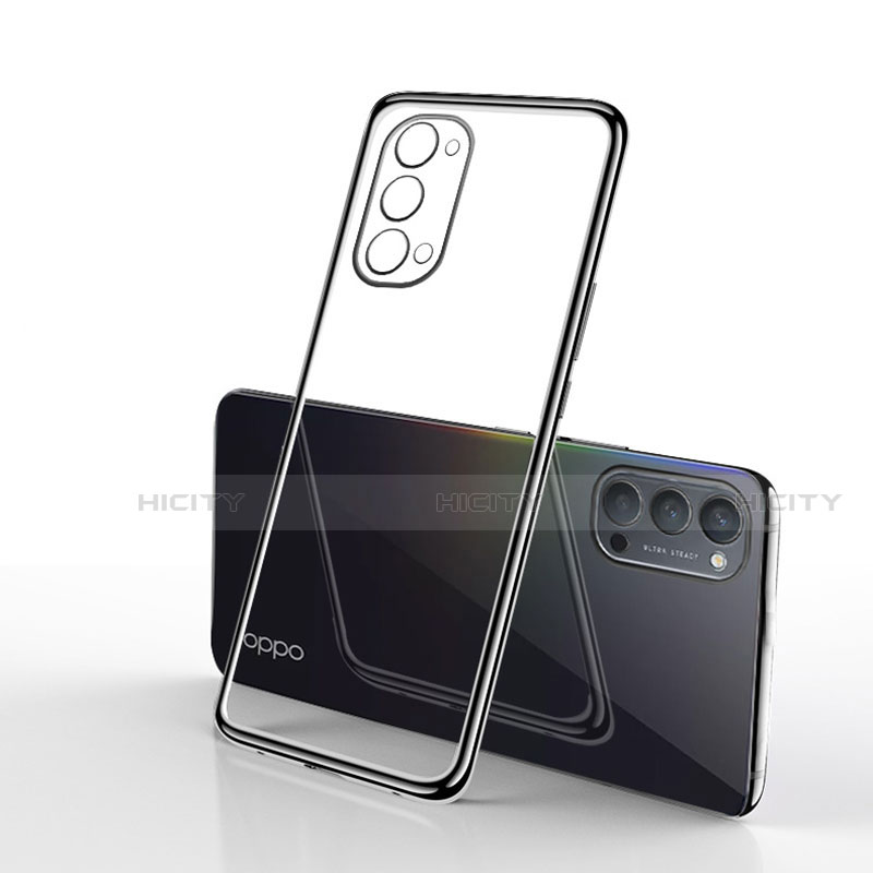 Silikon Schutzhülle Ultra Dünn Flexible Tasche Durchsichtig Transparent S01 für Oppo Reno4 Pro 5G Schwarz Plus