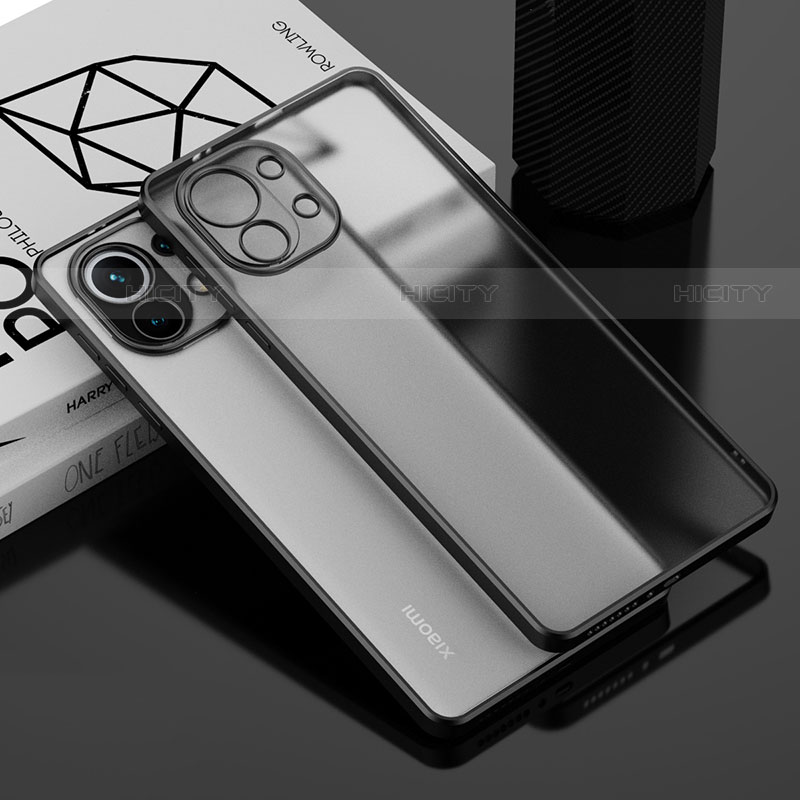 Silikon Schutzhülle Ultra Dünn Flexible Tasche Durchsichtig Transparent S01 für Xiaomi Mi 11 5G Schwarz Plus