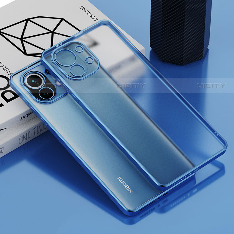 Silikon Schutzhülle Ultra Dünn Flexible Tasche Durchsichtig Transparent S01 für Xiaomi Mi 11 Lite 4G Blau Plus