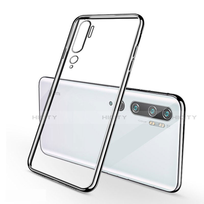 Silikon Schutzhülle Ultra Dünn Flexible Tasche Durchsichtig Transparent S01 für Xiaomi Mi Note 10 Silber