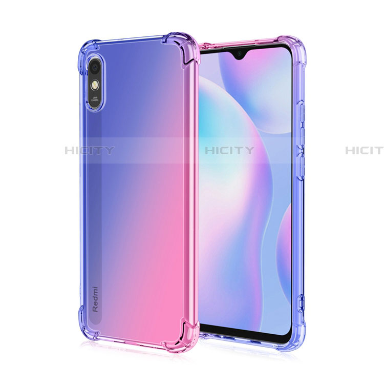 Silikon Schutzhülle Ultra Dünn Flexible Tasche Durchsichtig Transparent S01 für Xiaomi Redmi 9A Blau