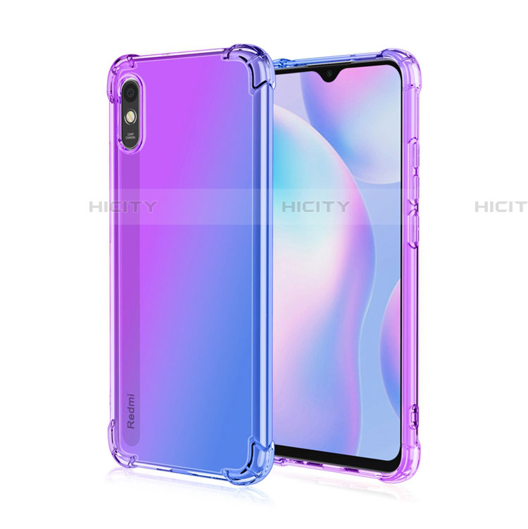 Silikon Schutzhülle Ultra Dünn Flexible Tasche Durchsichtig Transparent S01 für Xiaomi Redmi 9A Violett