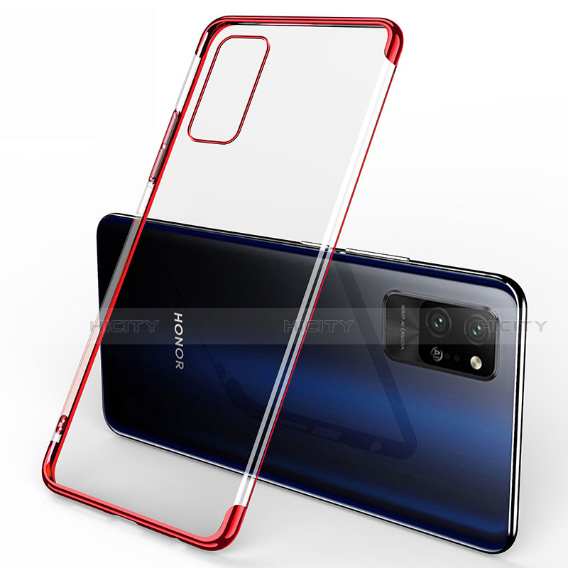 Silikon Schutzhülle Ultra Dünn Flexible Tasche Durchsichtig Transparent S02 für Huawei Honor Play4 Pro 5G Rot Plus