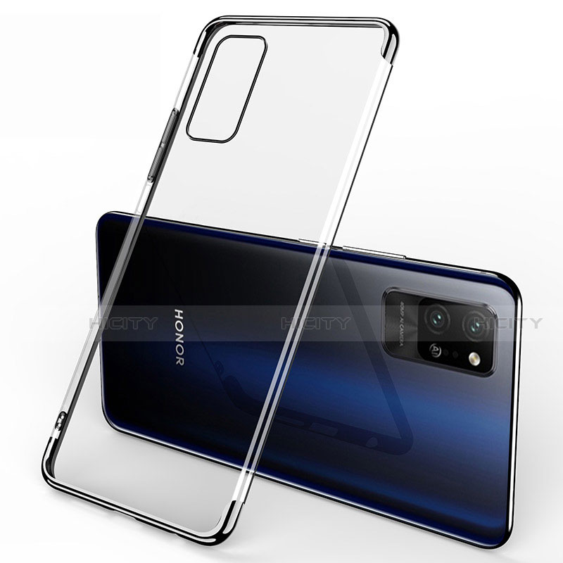 Silikon Schutzhülle Ultra Dünn Flexible Tasche Durchsichtig Transparent S02 für Huawei Honor Play4 Pro 5G Schwarz