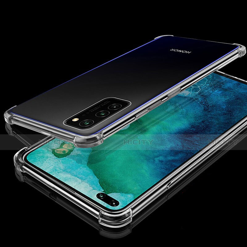 Silikon Schutzhülle Ultra Dünn Flexible Tasche Durchsichtig Transparent S02 für Huawei Honor V30 5G groß