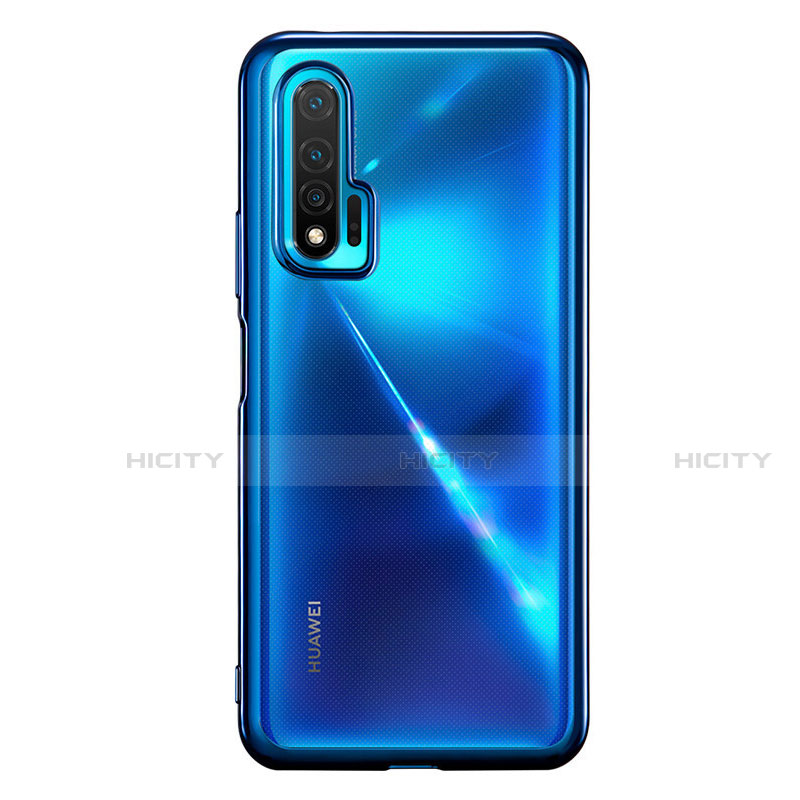 Silikon Schutzhülle Ultra Dünn Flexible Tasche Durchsichtig Transparent S02 für Huawei Nova 6 5G Blau