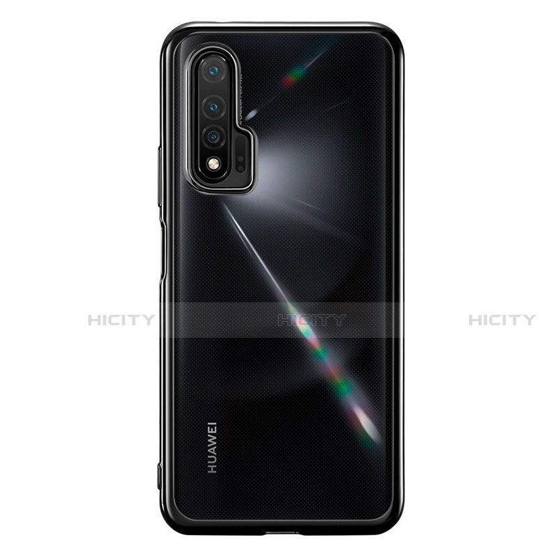 Silikon Schutzhülle Ultra Dünn Flexible Tasche Durchsichtig Transparent S02 für Huawei Nova 6 5G Schwarz