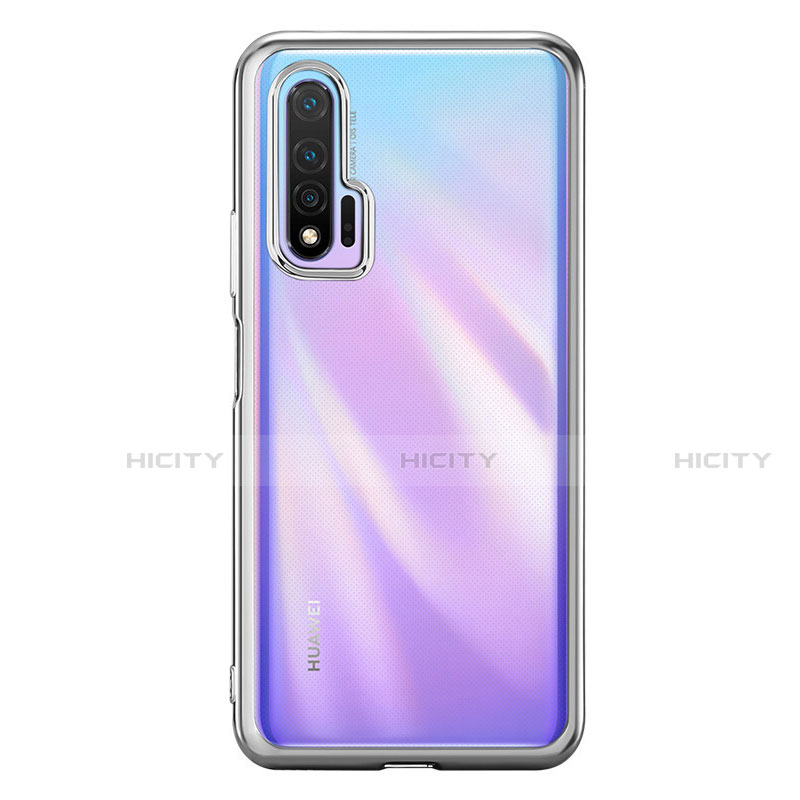 Silikon Schutzhülle Ultra Dünn Flexible Tasche Durchsichtig Transparent S02 für Huawei Nova 6 5G Silber Plus