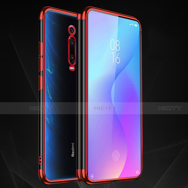 Silikon Schutzhülle Ultra Dünn Flexible Tasche Durchsichtig Transparent S02 für Xiaomi Mi 9T Rot