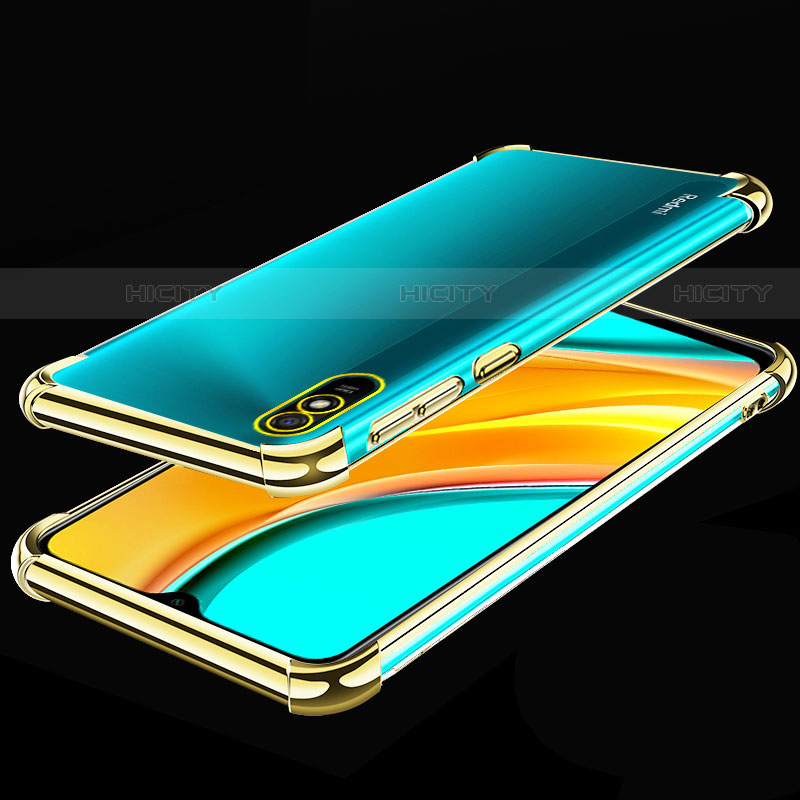 Silikon Schutzhülle Ultra Dünn Flexible Tasche Durchsichtig Transparent S02 für Xiaomi Redmi 9A Gold