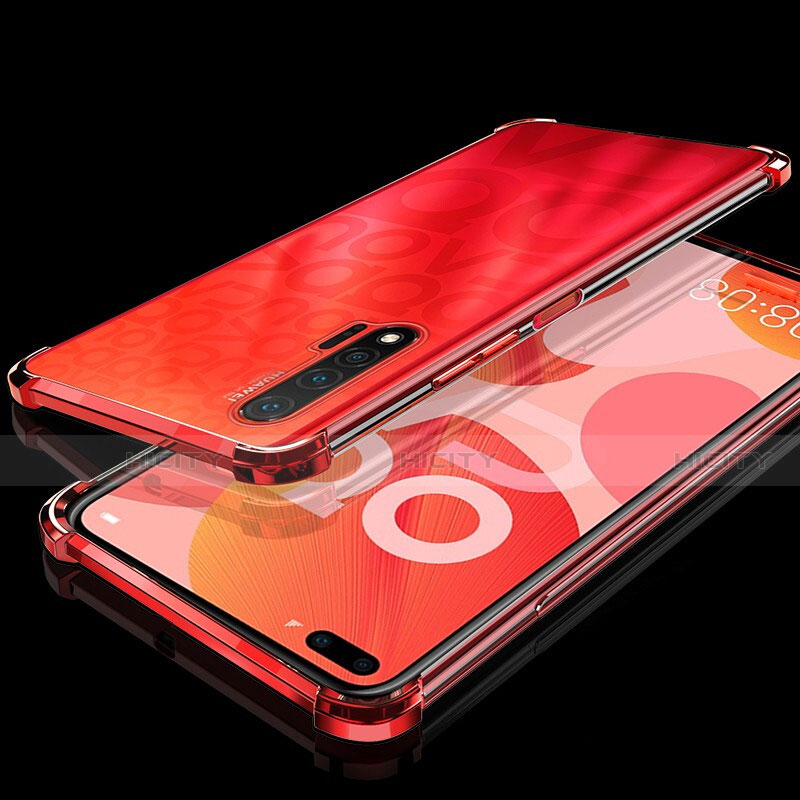 Silikon Schutzhülle Ultra Dünn Flexible Tasche Durchsichtig Transparent S03 für Huawei Nova 6 5G Rot