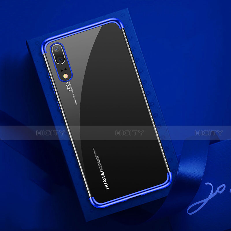 Silikon Schutzhülle Ultra Dünn Flexible Tasche Durchsichtig Transparent S03 für Huawei P20 Blau