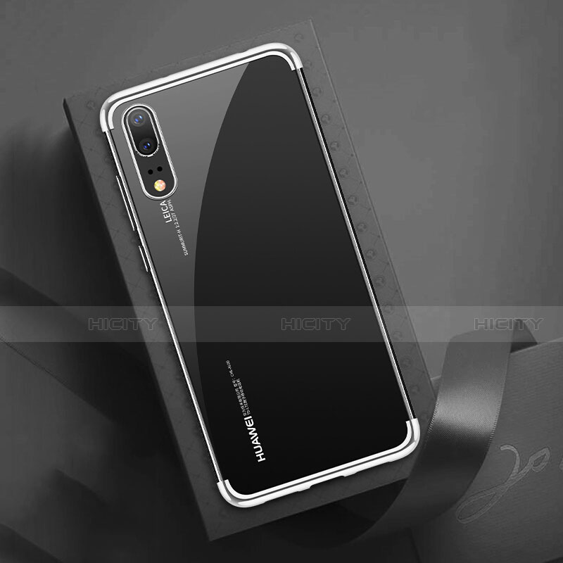 Silikon Schutzhülle Ultra Dünn Flexible Tasche Durchsichtig Transparent S03 für Huawei P20 Silber Plus