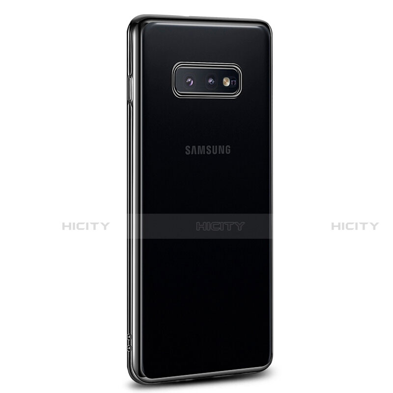 Silikon Schutzhülle Ultra Dünn Flexible Tasche Durchsichtig Transparent S03 für Samsung Galaxy S10e Schwarz Plus