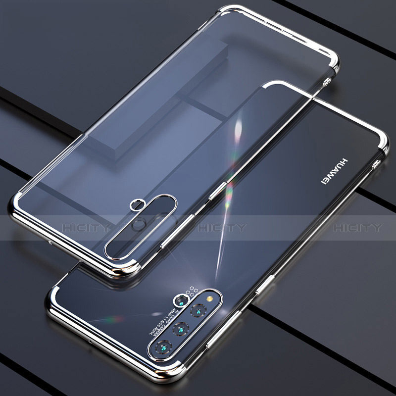 Silikon Schutzhülle Ultra Dünn Flexible Tasche Durchsichtig Transparent S04 für Huawei Nova 5 Pro Silber Plus