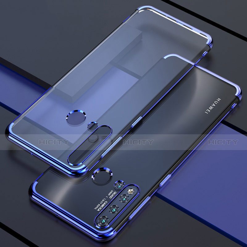 Silikon Schutzhülle Ultra Dünn Flexible Tasche Durchsichtig Transparent S04 für Huawei Nova 5i Blau