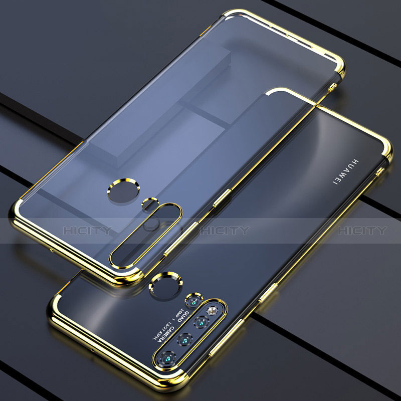 Silikon Schutzhülle Ultra Dünn Flexible Tasche Durchsichtig Transparent S04 für Huawei Nova 5i Gold