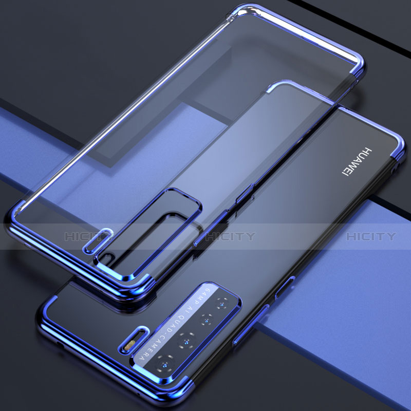 Silikon Schutzhülle Ultra Dünn Flexible Tasche Durchsichtig Transparent S04 für Huawei Nova 7 SE 5G Blau