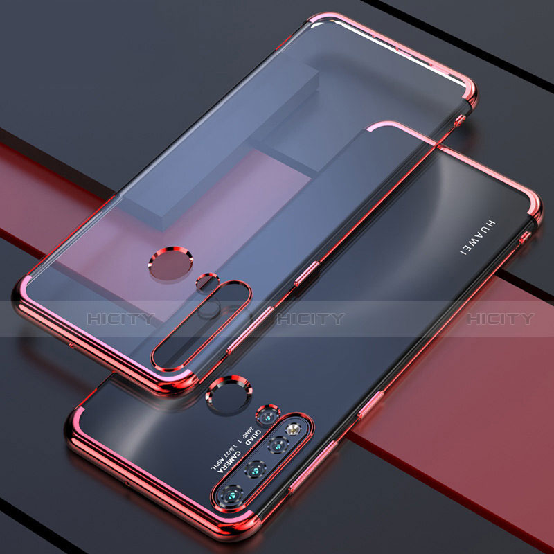 Silikon Schutzhülle Ultra Dünn Flexible Tasche Durchsichtig Transparent S04 für Huawei P20 Lite (2019) Rot