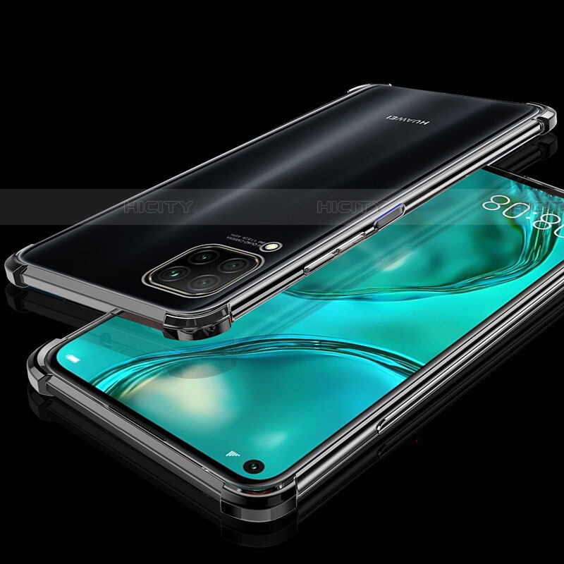 Silikon Schutzhülle Ultra Dünn Flexible Tasche Durchsichtig Transparent S04 für Huawei P40 Lite Schwarz