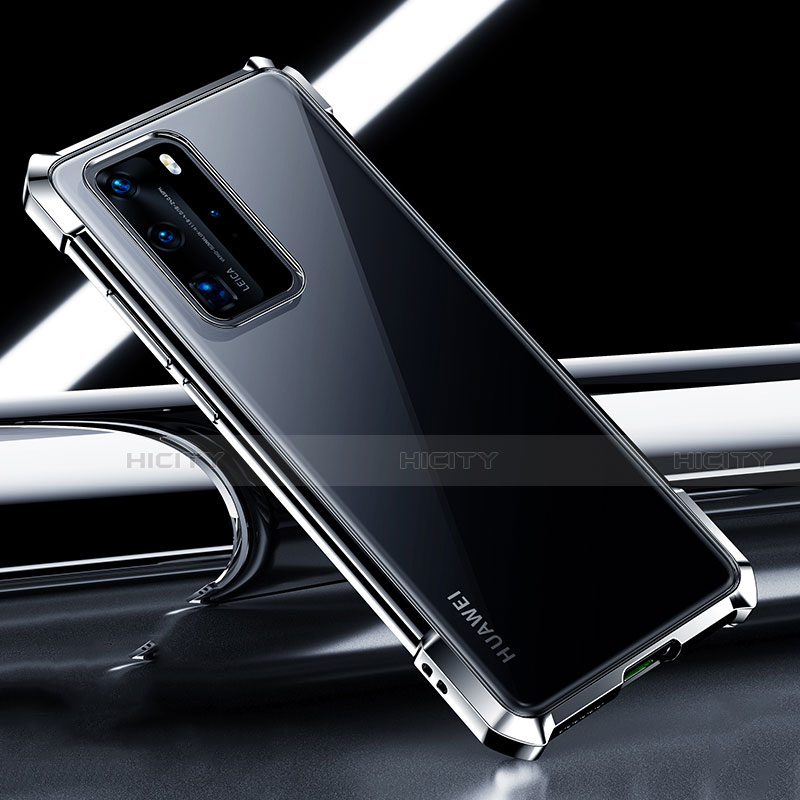 Silikon Schutzhülle Ultra Dünn Flexible Tasche Durchsichtig Transparent S04 für Huawei P40 Pro Schwarz