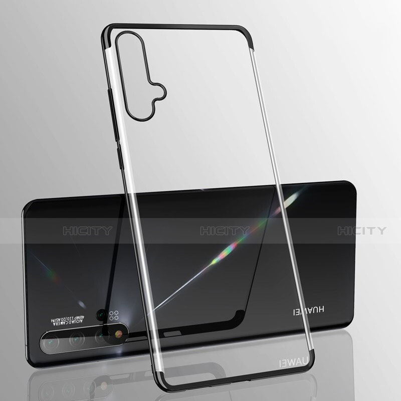 Silikon Schutzhülle Ultra Dünn Flexible Tasche Durchsichtig Transparent S05 für Huawei Nova 5 Pro Schwarz