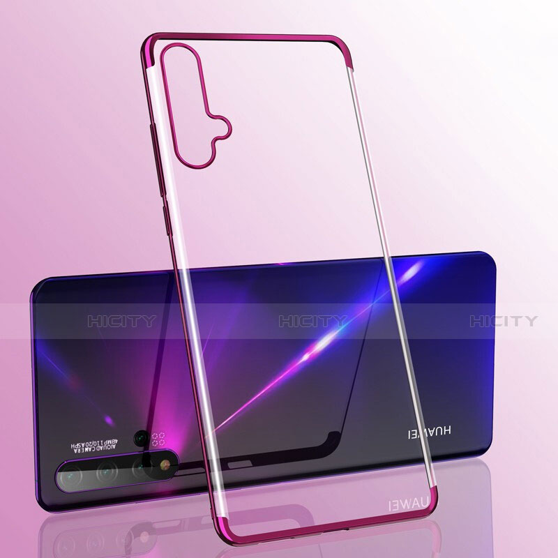 Silikon Schutzhülle Ultra Dünn Flexible Tasche Durchsichtig Transparent S05 für Huawei Nova 5 Pro Violett