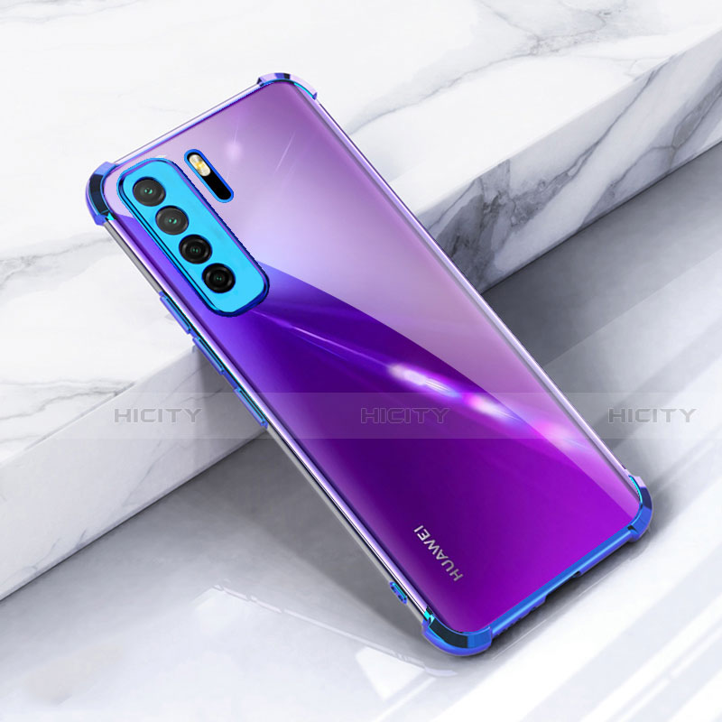 Silikon Schutzhülle Ultra Dünn Flexible Tasche Durchsichtig Transparent S05 für Huawei P40 Lite 5G Blau Plus