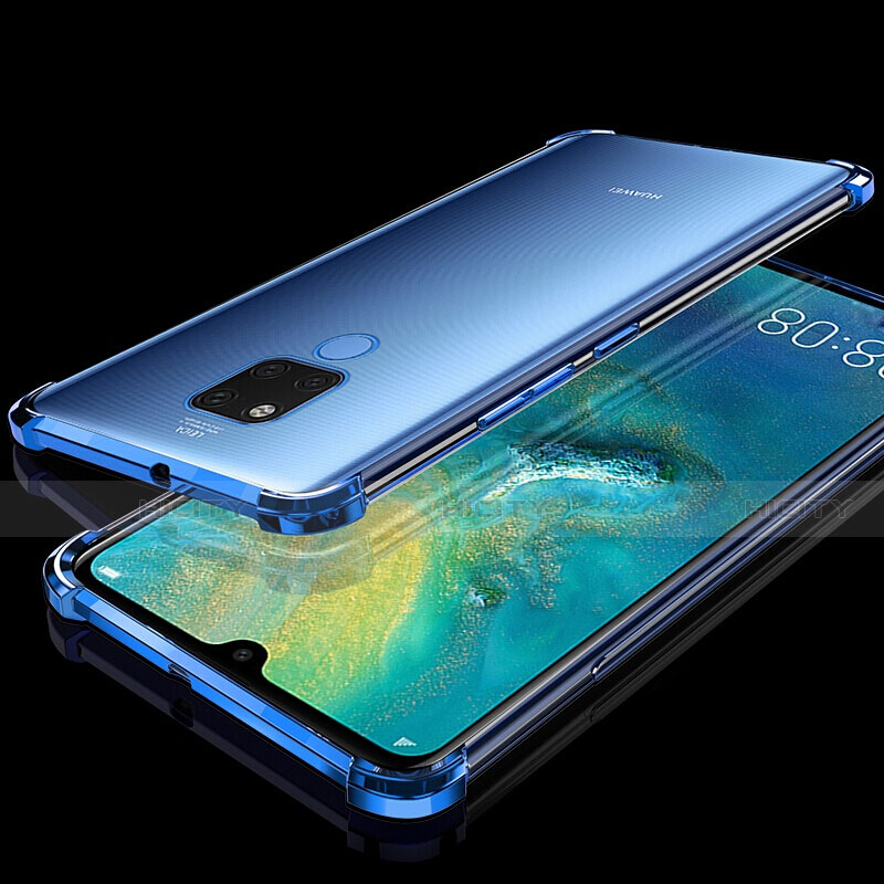 Silikon Schutzhülle Ultra Dünn Flexible Tasche Durchsichtig Transparent S07 für Huawei Mate 20 X 5G Blau Plus
