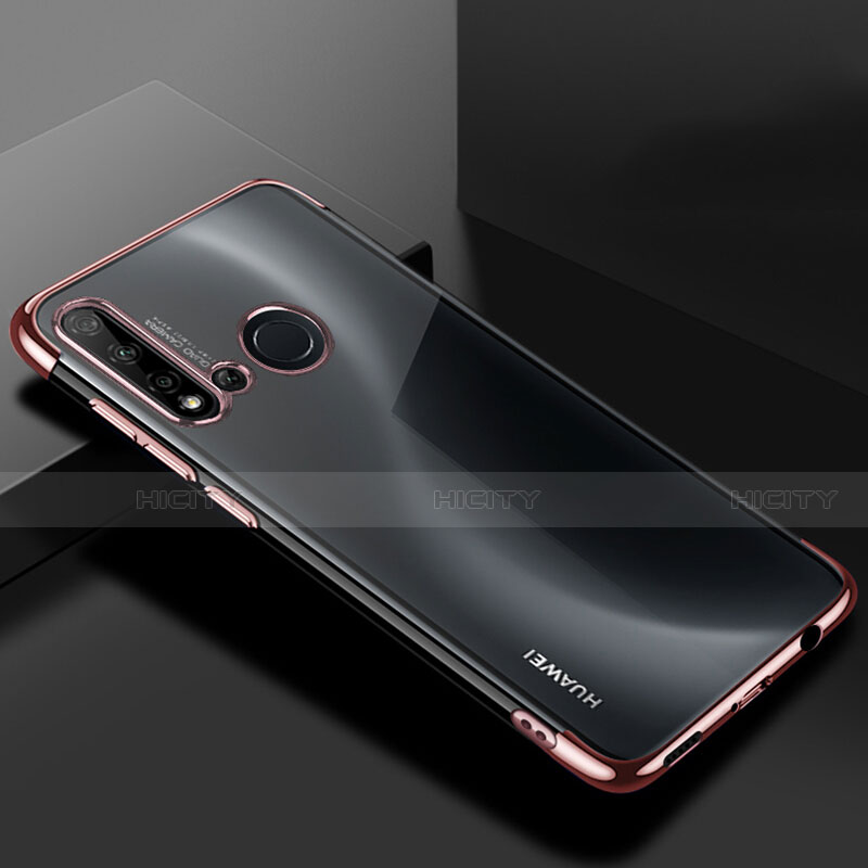 Silikon Schutzhülle Ultra Dünn Flexible Tasche Durchsichtig Transparent S07 für Huawei Nova 5i Rosegold Plus