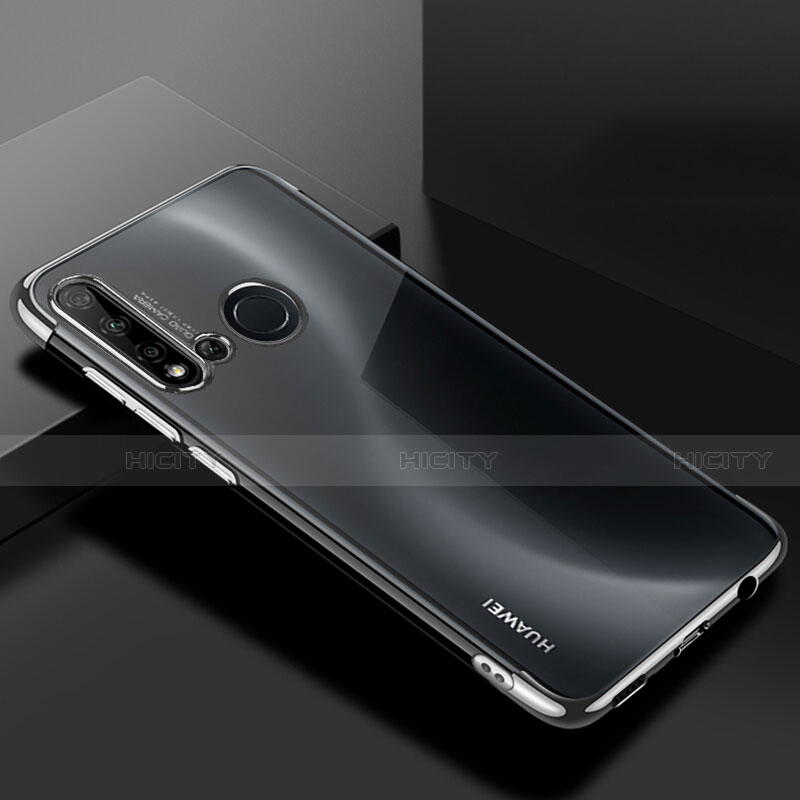 Silikon Schutzhülle Ultra Dünn Flexible Tasche Durchsichtig Transparent S07 für Huawei Nova 5i Silber Plus