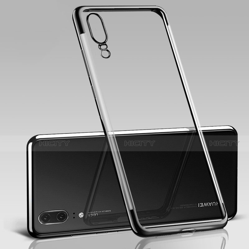 Silikon Schutzhülle Ultra Dünn Flexible Tasche Durchsichtig Transparent S09 für Huawei P20 Schwarz
