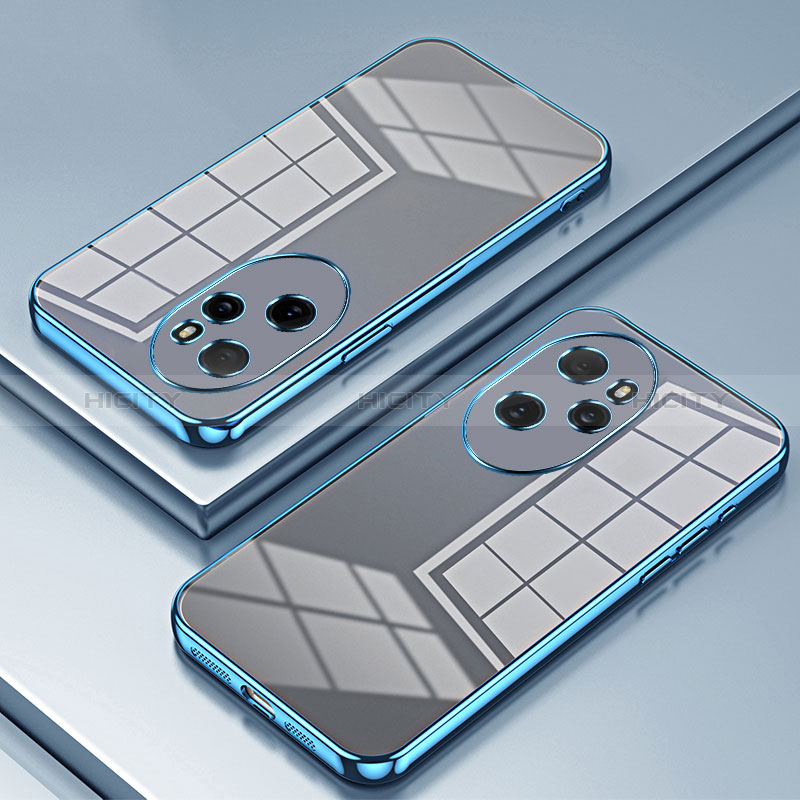 Silikon Schutzhülle Ultra Dünn Flexible Tasche Durchsichtig Transparent SY1 für Huawei Honor 100 Pro 5G Blau Plus