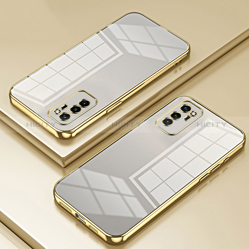 Silikon Schutzhülle Ultra Dünn Flexible Tasche Durchsichtig Transparent SY1 für Huawei Honor V30 5G Gold