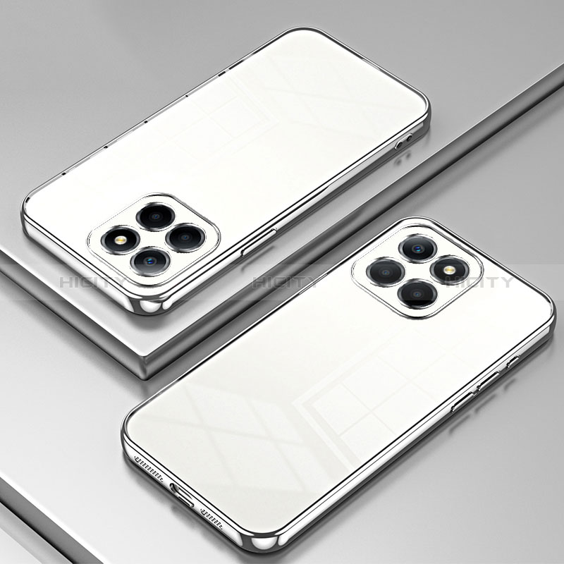Silikon Schutzhülle Ultra Dünn Flexible Tasche Durchsichtig Transparent SY1 für Huawei Honor X8b Silber