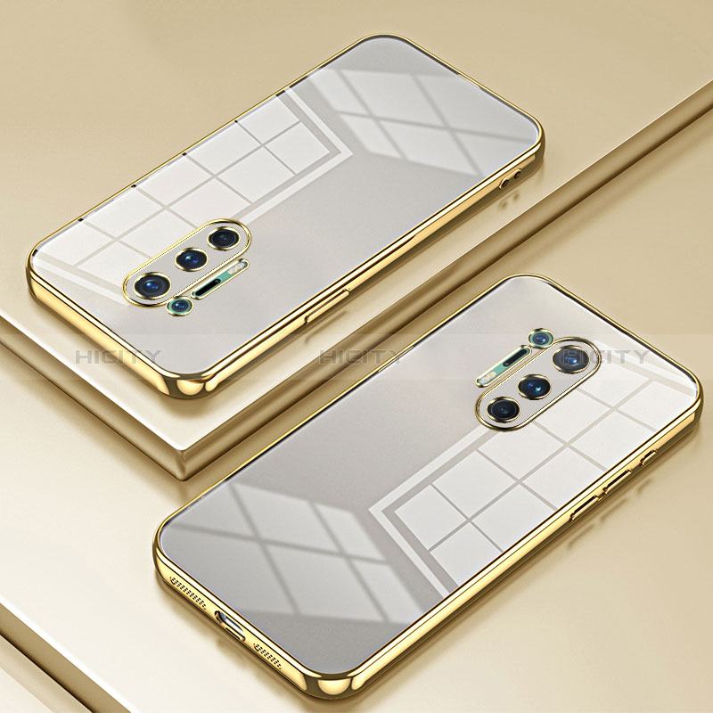 Silikon Schutzhülle Ultra Dünn Flexible Tasche Durchsichtig Transparent SY1 für OnePlus 8 Pro Gold