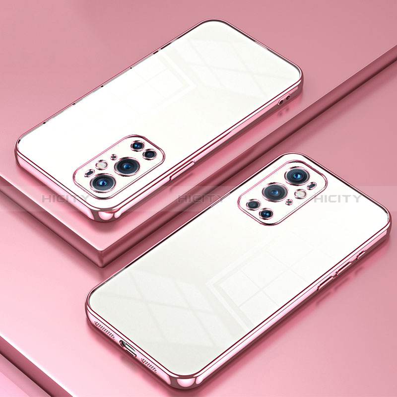 Silikon Schutzhülle Ultra Dünn Flexible Tasche Durchsichtig Transparent SY1 für OnePlus 9 Pro 5G Rosegold