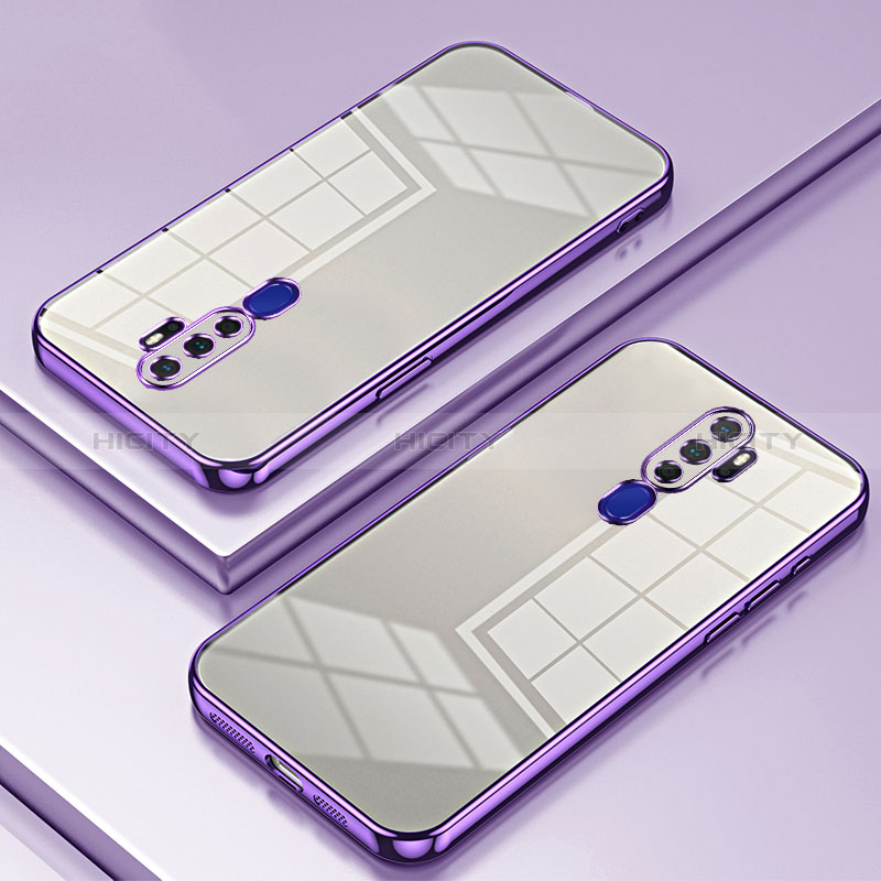 Silikon Schutzhülle Ultra Dünn Flexible Tasche Durchsichtig Transparent SY1 für Oppo A11X Violett Plus