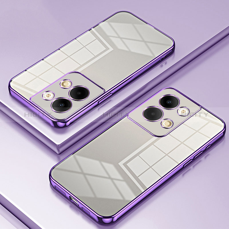 Silikon Schutzhülle Ultra Dünn Flexible Tasche Durchsichtig Transparent SY1 für Oppo Reno9 Pro 5G Violett Plus