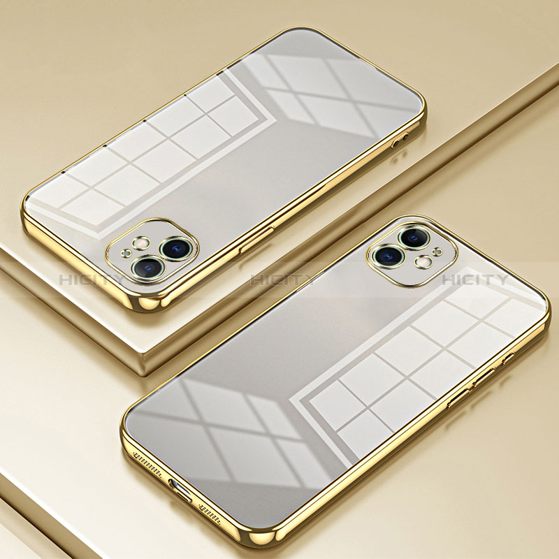 Silikon Schutzhülle Ultra Dünn Flexible Tasche Durchsichtig Transparent SY2 für Apple iPhone 11 Gold Plus