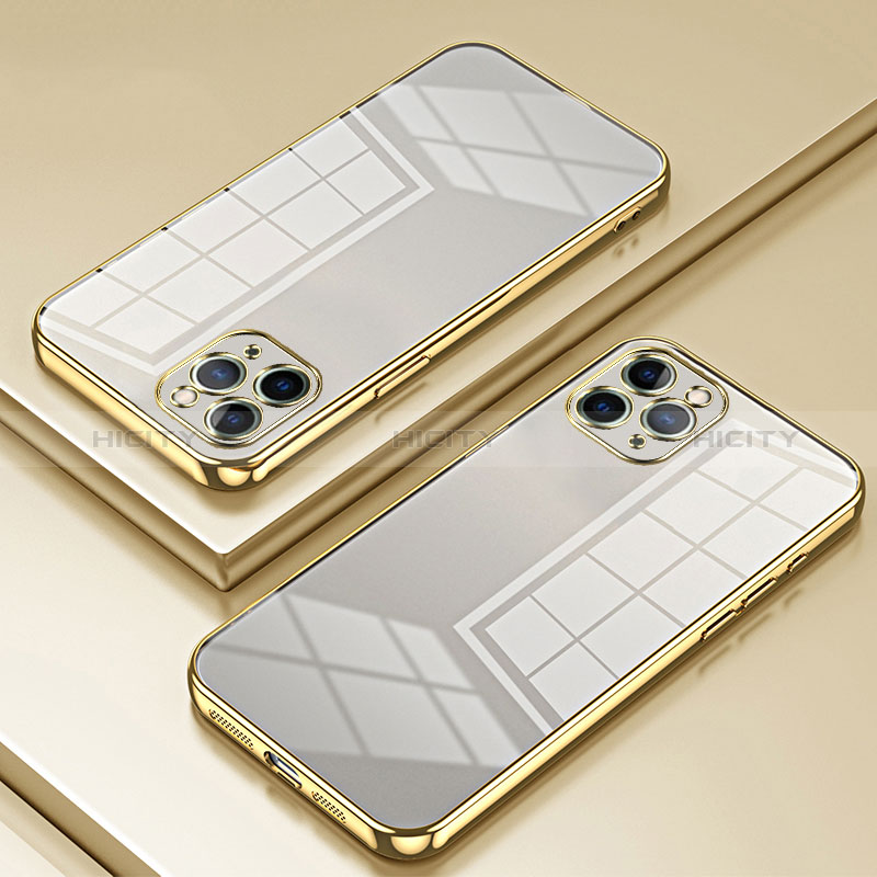 Silikon Schutzhülle Ultra Dünn Flexible Tasche Durchsichtig Transparent SY2 für Apple iPhone 11 Pro Max Gold