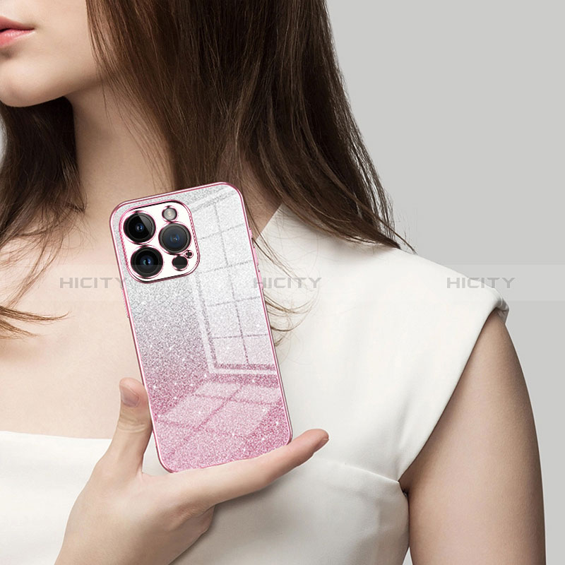 Silikon Schutzhülle Ultra Dünn Flexible Tasche Durchsichtig Transparent SY2 für Apple iPhone 14 Pro Max groß