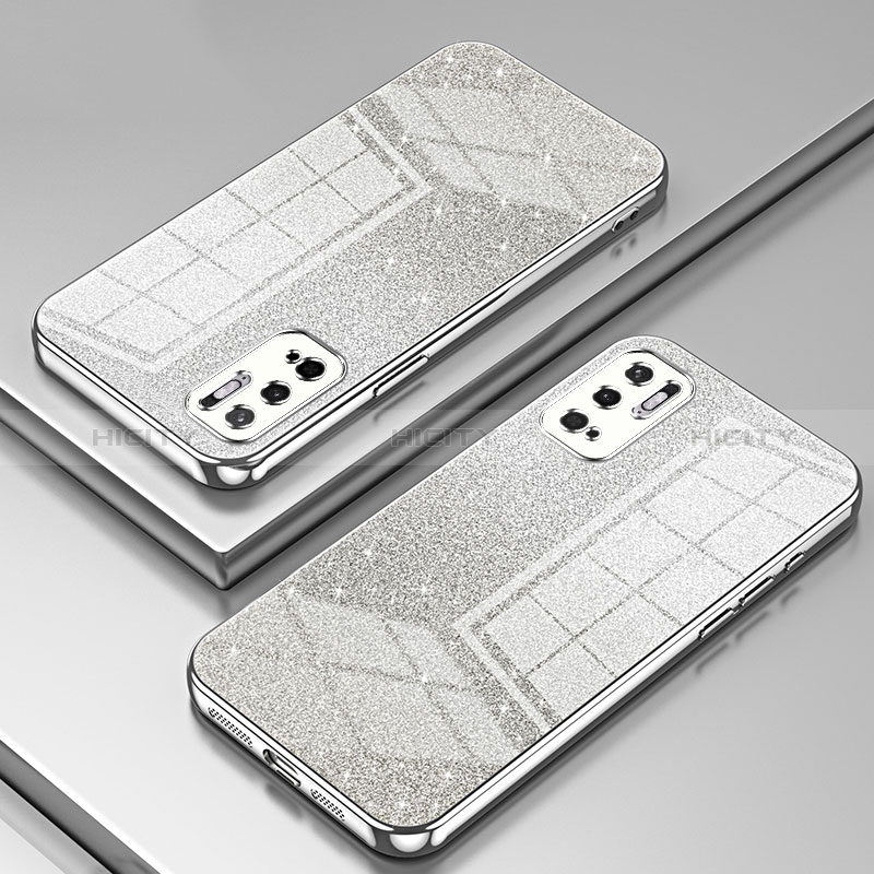 Silikon Schutzhülle Ultra Dünn Flexible Tasche Durchsichtig Transparent SY2 für Xiaomi Redmi Note 10 5G Silber Plus