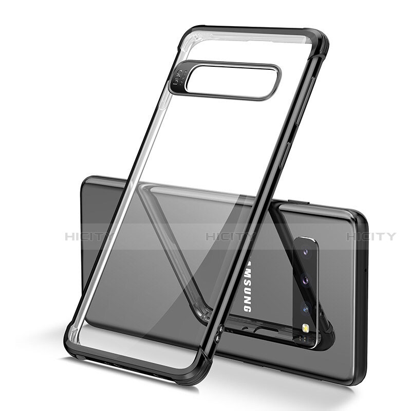 Silikon Schutzhülle Ultra Dünn Flexible Tasche Durchsichtig Transparent U05 für Samsung Galaxy S10 5G Schwarz Plus