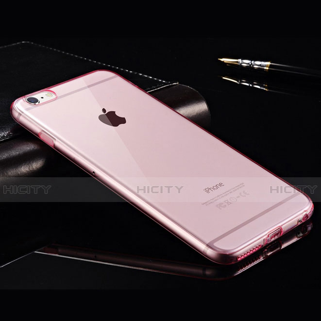 Silikon Schutzhülle Ultra Dünn Handyhülle Hülle Durchsichtig Transparent für Apple iPhone 6 Rosa groß